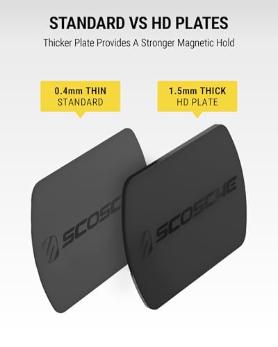 Scosche MagicMount Replacement Metal Plate Kit, Large Metal Plates with Strong Adhesive for Car Magnet Phone Mount Magnetic Cell Phone Holder, Universal Fit with All Devices and Cases, Black, 2-Pack - size: 2 Plates, style: Original