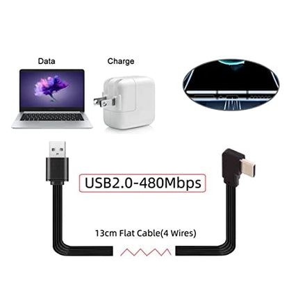 chenyang CY USB 2.0 Type-A Male to USB-C Type-C Male Flat Slim FPC 90 Degree Angled Data Cable for FPV & Disk & Phone 13cm - style: USB 2.0 Type-A to Type-C Right Angle