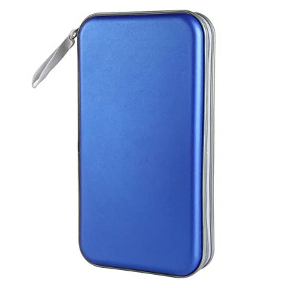 Siveit CD Case Holder, 80 Capacity CD/DVD Case Holders Wallet Hard Plastic CD DVD Disc Cases Storage Binder for Car Home Office Travel (Blue) - color: Blue