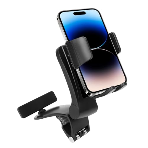 Car Phone Holder, Multifunctional Dashboard Phone Holder for Car, 360 Degree Rotation Auto Cell Phone Mount, Universal Dash Board Car Clip Mount Stand for All Smartphones 4"-7"