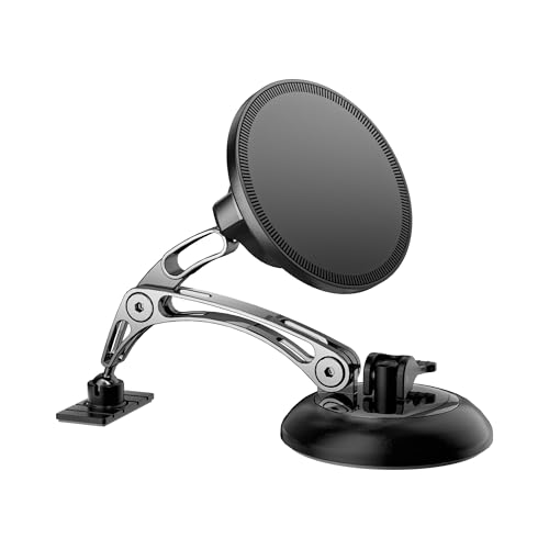 ZBF Magnetic Phone Holder for iPhone MagSafe Car Mount, Vacuum 360°Adjustable Car Phone Holder（Dashboard & Windshield） Magnet Cell Phone Holder Mount for iPhone 17/16/15/14/13 Android Galaxy - style: Upgrade Non-rechargeable