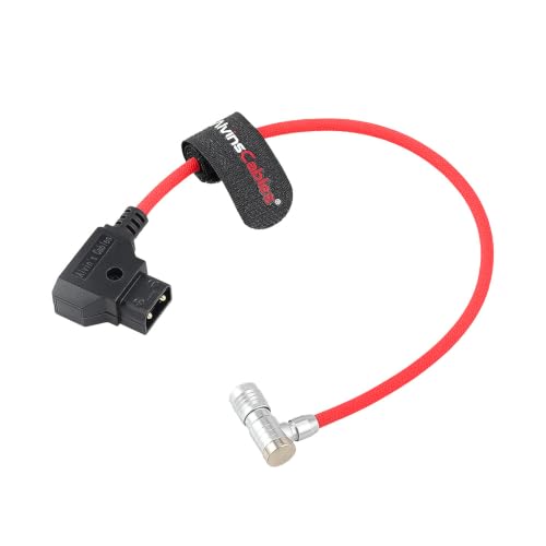 Alvin's Cables D-Tap to BMPCC 6K 4K Power Cable, Right Angle Weipu 2-Pin Female to D-Tap Male, Braided Ultra Flexible Cable for Blackmagic Pocket Cinema Camera 4K/6K/6K Pro, V-Mount, Red - color: 50cm Braided Red