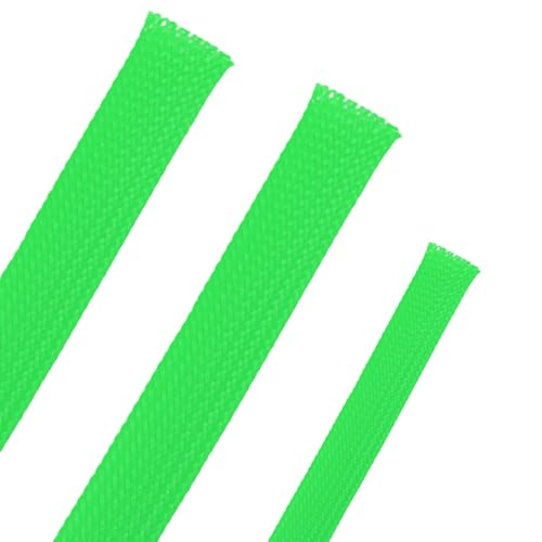 25ft PET Expandable Braided Cable Sleeve 1/6inch(4mm) Pet Braided Cable Sleeve for Audio Video Device Wire Automotive Wire (Green) - color: Green, size: 4mm"(1/6 inch)