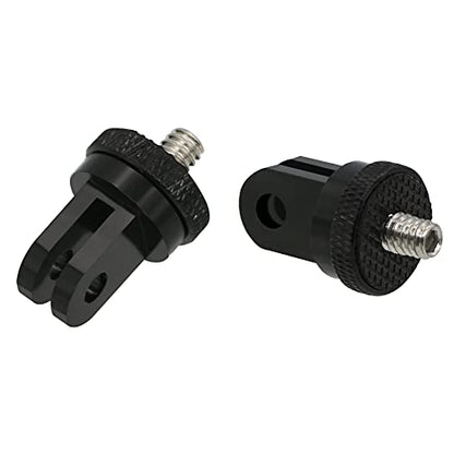 1/4 Inch Aluminum Metal Camera Mount Adapter, Conversion Camera Tripod Mount Compatible with GoPro Hero 13/12/11/10/9/8 Black,DJI Action 6/5 Pro/4/3 and More Action Cameras 1/4 Accessories（2 Packs） - color: Aluminum straight adapter