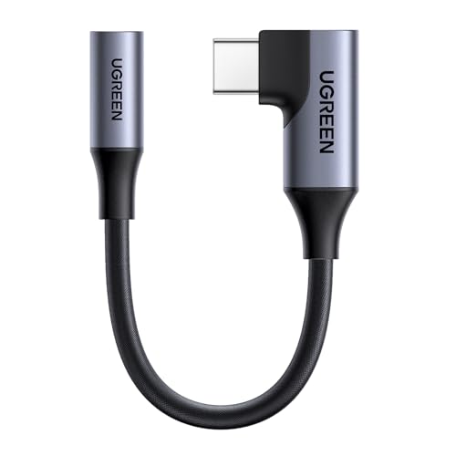 UGREEN Right Angle USB C to 3.5mm Audio Adapter Type C Aux Headphone Jack
