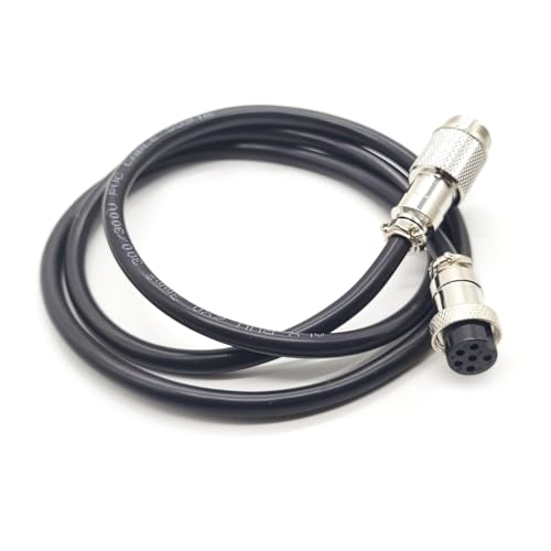 GX16 6 Pin Cable Male to Female Head Aviation Cordset, GX16 6 Pin Panel Mount Circular Metal Aviation Connector Adapter Male to Female（5Meter） - size: 16.4ft