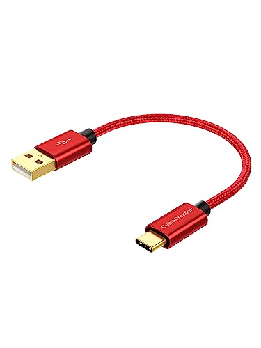 Short USB C to USB A 6inch,USB A to Type C Cord for iPhone/Laptop/Carplay - color: Red, size: 0.5FT
