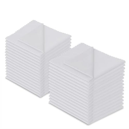Microfiber Cleaning Cloth, 30 Pack - 200+ GSM Heavyweight Lint-Free Streak & Scratch-Free Cloths for Eyeglasses, Glasses, Screens, Camera Lens - 7x6 Inch Premium White, Bulk, Reusable