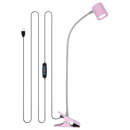 Dott Arts Desk Lamp,USB Clip On Light with 3 Color Modes,LED Reading Lamp - color: Pink