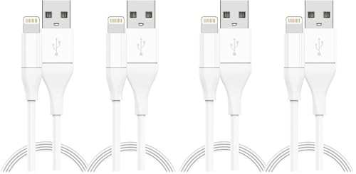 TalkWorks Lightning Cable Chargers Compatible w/iPhone 14/14 Plus/14 Pro/14 Pro Max, 13/13 Mini/13 Pro/13 Pro Max, 12/12 Pro/ 12 Pro Max - 6' Fast Charging Cords - MFI Certified (White, Pack of 4) - size: 6 feet (Pack of 2)