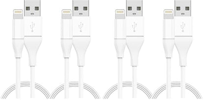 TalkWorks Lightning Cable Chargers Compatible w/iPhone 14/14 Plus/14 Pro/14 Pro Max, 13/13 Mini/13 Pro/13 Pro Max, 12/12 Pro/ 12 Pro Max - 6' Fast Charging Cords - MFI Certified (White, Pack of 4) - size: 6 feet (Pack of 2)