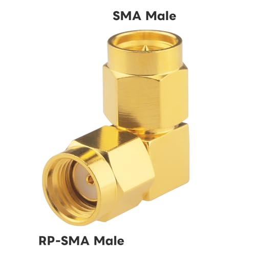 SMA Right Angle Adapter Upgraded SMA Male to RP-SMA Male 90 Degree Connector SMA Male RF Coaxial Connector Gold-Plated DC-18GHz for Radios, FPV Antenna, Networks 2PCS - size: SMA Male to RP-SMA Male 90 Degree
