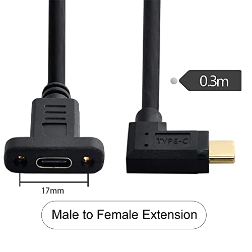 90 Degree Left & Right Angled USB-C USB 3.1 Type C Male to Female Extension Data Cable 30cm - style: Right Angled