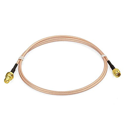 Bingfu WiFi Antenna Extension Cable (2-Pack) RP-SMA Male to RP-SMA Female Bulkhead Mount RG316 Cale 1m 3 feet for WiFi Router Security IP Camera Wireless Mini PCI Express PCIE Network Card Adapter - color: 39 inch / 1m