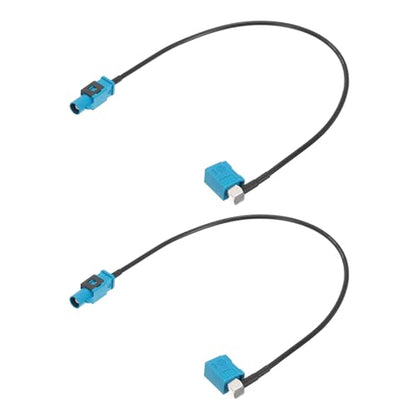 uxcell 2Pcs Antenna Extension Cable, 1ft/0.3meter Longer Fakra-Z Male to Right Angle Fakra-Z Female RF Coax Cable for Car Stereo Head Unit GPS Navigation FM AM Radio RG174 - size: 1ft/0.30m