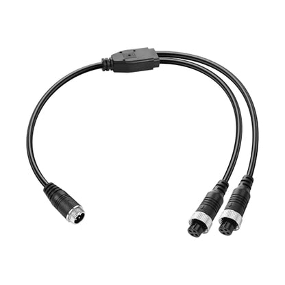 4 Pin Y Splitter Cable，1 Male to 2 Female Aviation Extension Adapter Cable for CCTV Rearview Camera Car Truck Vehicle Backup Monitor-1.31ft