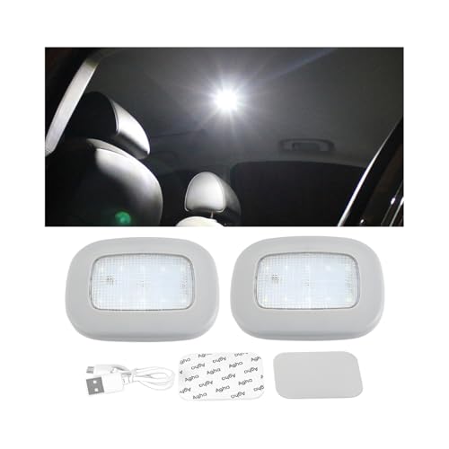 Car Interior Dome Lamp, Magnetic USB Vehicle Ceiling Roof Reading Light, Rechargeable Wireless Automotive Inside Lighting Accessories, Universal for SUV Trailer Camper (Gray) - color: Gray