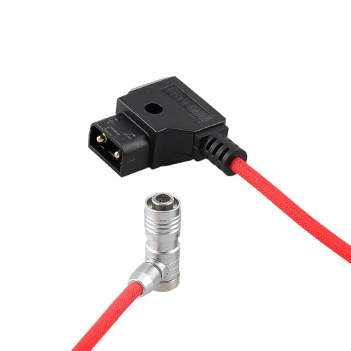 Alvin's Cables D-Tap to BMPCC 6K 4K Coiled Power Cable, Right Angle Weipu 2-Pin Female to D-Tap Male, Braided Ultra Flexible Coiled Cable for Blackmagic Pocket Cinema Camera 4K/6K/6K Pro, V-Mount, Red - color: Right angle Coiled Braided Red