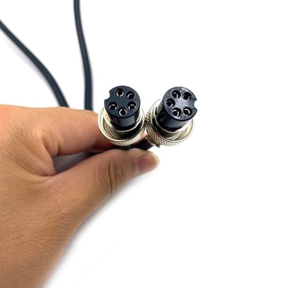 GX16 5 Pin Cable Double Female Head Aviation Cordset, GX16 5 Pin Panel Mount Circular Metal Aviation Connector Adapter Female to Female 20AWG（0.5Meter） - size: 1.64ft