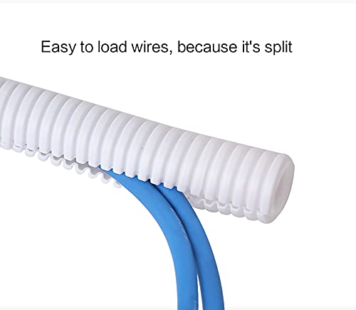 Alex Tech 100ft - 1/2 inch Split Wire Loom Tubing - White - color: White, size: 1/2"-100ft