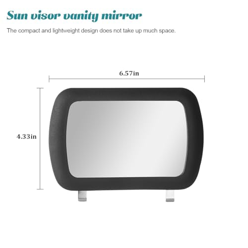 Car Sun Visor Vanity Mirror, HD Vanity Vehicle Makeup Sun-Shading Cosmetic Mirror with Clips on, Portable Automotive Interior Accessories for Women Girls, Universal Fit