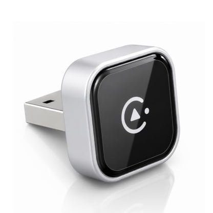 Wireless CarPlay Adapter, Ultra Mini Apple CarPlay Wireless Dongle for Factory Wired CarPlay Cars, Premium Matte Silver, 5GHz WiFi & Bluetooth Plug & Play Auto-Connect, No Delay