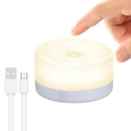 RTSU Rechargeable Mini Touch Night Light, Wireless LED Lamp for Kids - Portable, Dimmable Nursery Lamp - color: ivory white-Tall