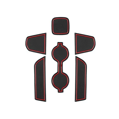 2022-2026 GR86 ZN8 Center Console Liners Mats Cup Holder Inserts Mats Non-Slip Center 2025 2026 GR86 Console Shifter Liner Trim Mats Anti-dust Door Pocket Liners Accessories 6 PCS (Red) - color: Red