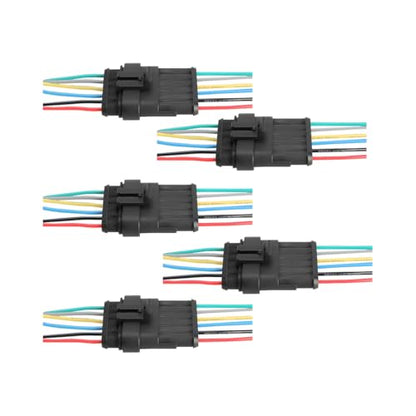 5PCS 6 Pin Car Electrical Wire Connector, Waterproof Male and Female Vehicle Terminal Wire Connectors Plug, Automotive Wire Plug Socket Kit, Universal for Sedan Truck Motorcycle - size: 6 Pin