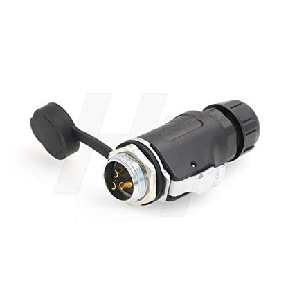 HangTon LP20 3 Pin Aviation Circular Connector Quick Disconnect 30 Amp Power Bulkhead Male Cable Plug Female Panel Socket (Rear-nut Mount) - color: Rear mount, size: 3-pin