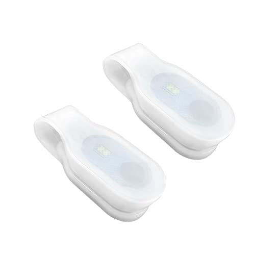 Nurse Nightshift Hands Free Lightweight Emergency LED Flashlight Clip on Flashlight Suitable for Walking Running Pets Outdoor Emergency(2PCS) - color: White+White