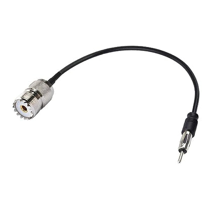 UHF Female to DIN AM/FM Male Adapter RG174 Coax Cable 20 inches Pigtail Jumper Antenna Extention - color: UHF Female to AM/FM male