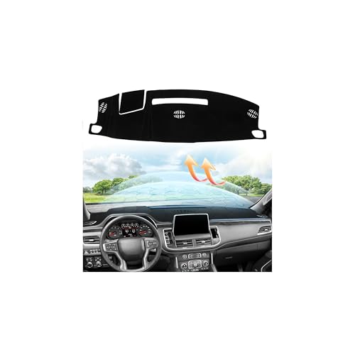 CARTIST Dash Cover fits for Chevy Suburban/GMC Yukon/Chevy Tahoe(Not for GMC Yukon Denali) 2021 2022 2023 Dashboard Cover Mat Non-Slip Carpet Sunshield Glare UV Rays Protector - color: 55.12*19.29(Suburban/Tahoe 21-23)
