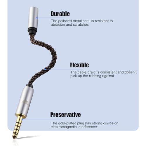 okcsc 2.5MM Male to 3.5MM Female Conversion Cable AC8G OFC Adapter Cable,Aging Resistance PVC Material,Metal Shell,Gold-Plated Plug 2.7inch 3.5MM Female - size: 2.5MM Male to 3.5MM Female
