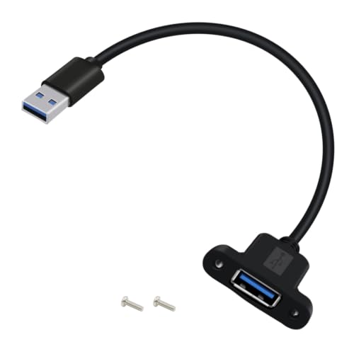 USB 3.0 Extension Cable 5Gbps Transmission Rate USB 3.0 Male to Female Cable with Panel Mount for Devices Such as Hard Drives, Scanners, Etc (USB A, 0.5 m/ 1.6 ft) - color: USB A, size: 0.5 M/ 1.6 Ft
