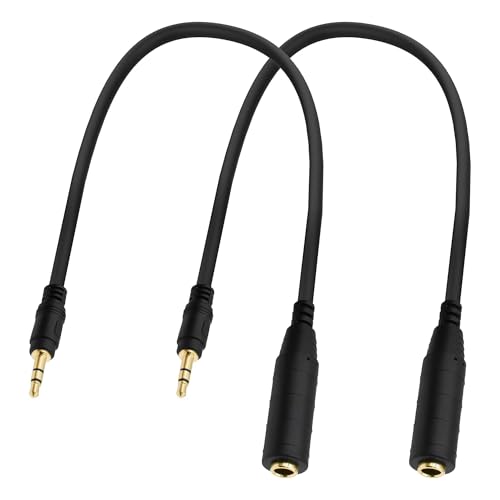 6.35mm 1/4 to 3.5mm TRS Headphone Extension Cable Audio Adapter 30cm