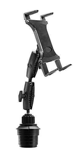 ARKON Mounts Slim-Grip Tablet Mount with Double Robust Car Cup Mount | Universal Fit Tablet Holder | Extendable Cup Holder | Compatible with iPad, Samsung, Google, Kindle and More
