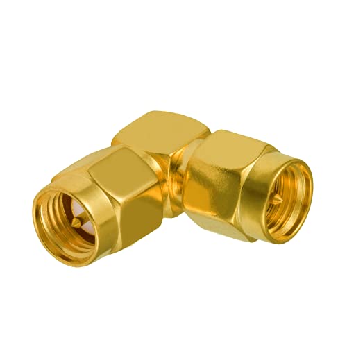 2PCS SMA Adapter SMA Male to Male Adapter Right Angle 90-Degree SMA 4G LTE Antenne Adapter RF Coaxial Coax Adapter for Jack 2G 3G 4G Antenne Router WiFi Wireless WLAN Network