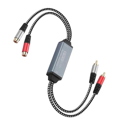 RCA Noise Isolator, Dual Channel RCA Ground Loop Audio Signal Filter,for Car Audio/Home Stereo System, High-Fidelity Sound Eliminating Buzzing Noise