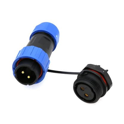TY20 2-Pin 25A IP68 Waterproof Aviation Connector, Solder-Free Screw-Crimp, Rear Nut Panel Mount Male & Female Plug Socket - color: Back nut series, size: 2 Pin 25A