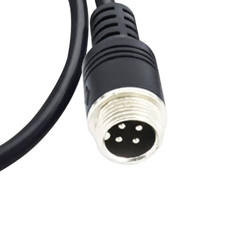 4 Pin Aviation to RCA Adapter Cable M12 Adapter 4-Pin to AV DC Connector Wire RCA to 4-PIN Monitor/Camera Adapter Video Extension Cable for Car Backup Camera (4 pin Male to RCA+dc Famale)