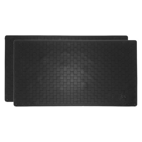 2Pcs Car Dashboard Anti-Slip Mat, 11.02" x 7.09" Phone Grip Pad Non-Slip PU Mat Anti-Skid Holder for Phone Keys Sunglasses Electronic Devices, Black - color: Black, size: 11.02" x 7.09"
