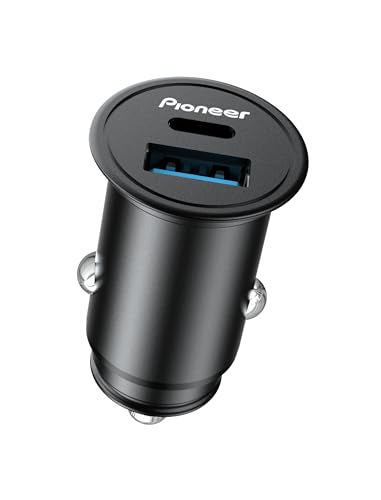 Pioneer 20W Dual Port USB-C Car Charger with USB-C Power Delivery