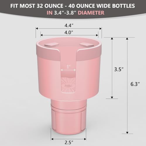 SEVEN SPARTA Car Cup Holder Expander for 32-40oz Large Bottles & Tumblers - color: Pink, size: Medium*2