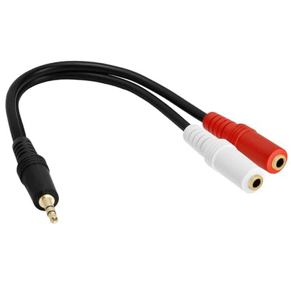 Cmple - 3.5mm Audio Stereo Y Splitter Extension Cable 3.5mm Male to 2 Ports Female Headset Splitter Adapter, Headp - color: 3.5mm M to 2 F Stereo, size: Single