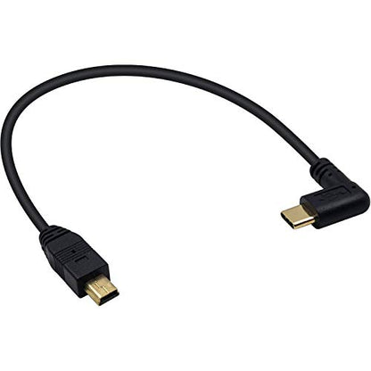 Duttek Mini USB to USB C Cable, Right Angled USB C to Mini USB Male to Male Converter Cable Cord for Digital Camera and More 9.5inch/25cm