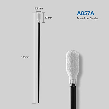 AAwipes Long Swabs Polyester Swabs Lint Free with Long Handle (100pcs, 6.3" 6.8mm Head Black) Multi-Purpose Swab Sticks with Microfiber Tips (A857BLK) - color: Black