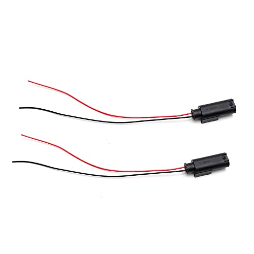 iJDMTOY Pair OE-Spec 2-Pin MQS 1-967570-1 Male End Side Marker, Parking Lamp, GPS, Sensor Connectors/Sockets w/ 5-Inch Pigtails Compatible With European Cars