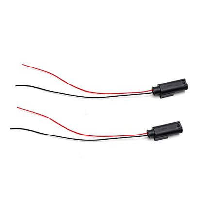 iJDMTOY Pair OE-Spec 2-Pin MQS 1-967570-1 Male End Side Marker, Parking Lamp, GPS, Sensor Connectors/Sockets w/ 5-Inch Pigtails Compatible With European Cars