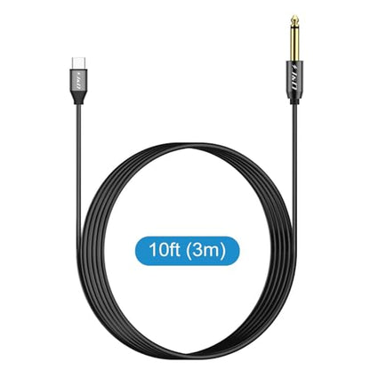J&D USB-C to 6.35mm 1/4 inch TS Audio Cable, Gold Plated USB Type C to 1/4" Male Mono Interconnect Aux Adapter Cable Compatible with iPhone 16/17 Series, 10 Feet - size: 10 Feet
